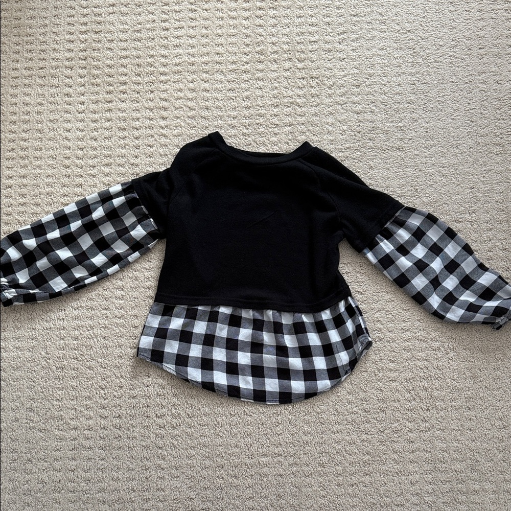 Speechless Black and Checkered Kids Blouse